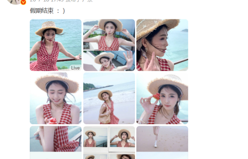 白鹿晒海边美照秀婀娜身姿与倾城容颜，碧海沙滩定格明媚少女