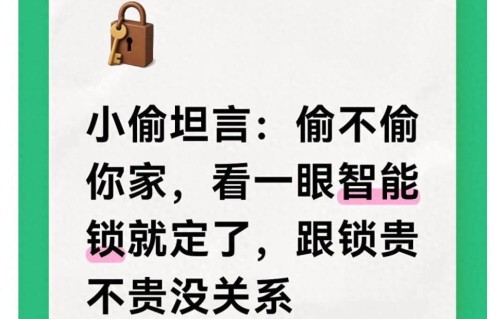 小偷坦言：偷不偷你家，看一眼智能锁就定了，跟锁贵不贵没关系