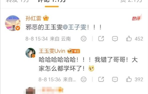 孙红雷为什么故意把王玉雯艾特成王子雯？